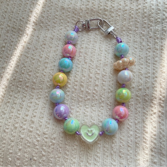 Handmade beaded phone charms chain - Picture 1 of 4